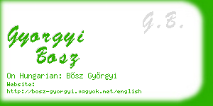 gyorgyi bosz business card